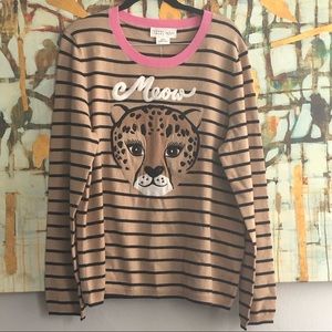 NWT Kate Spade BroomeStreet Leopard Stripe Sweater